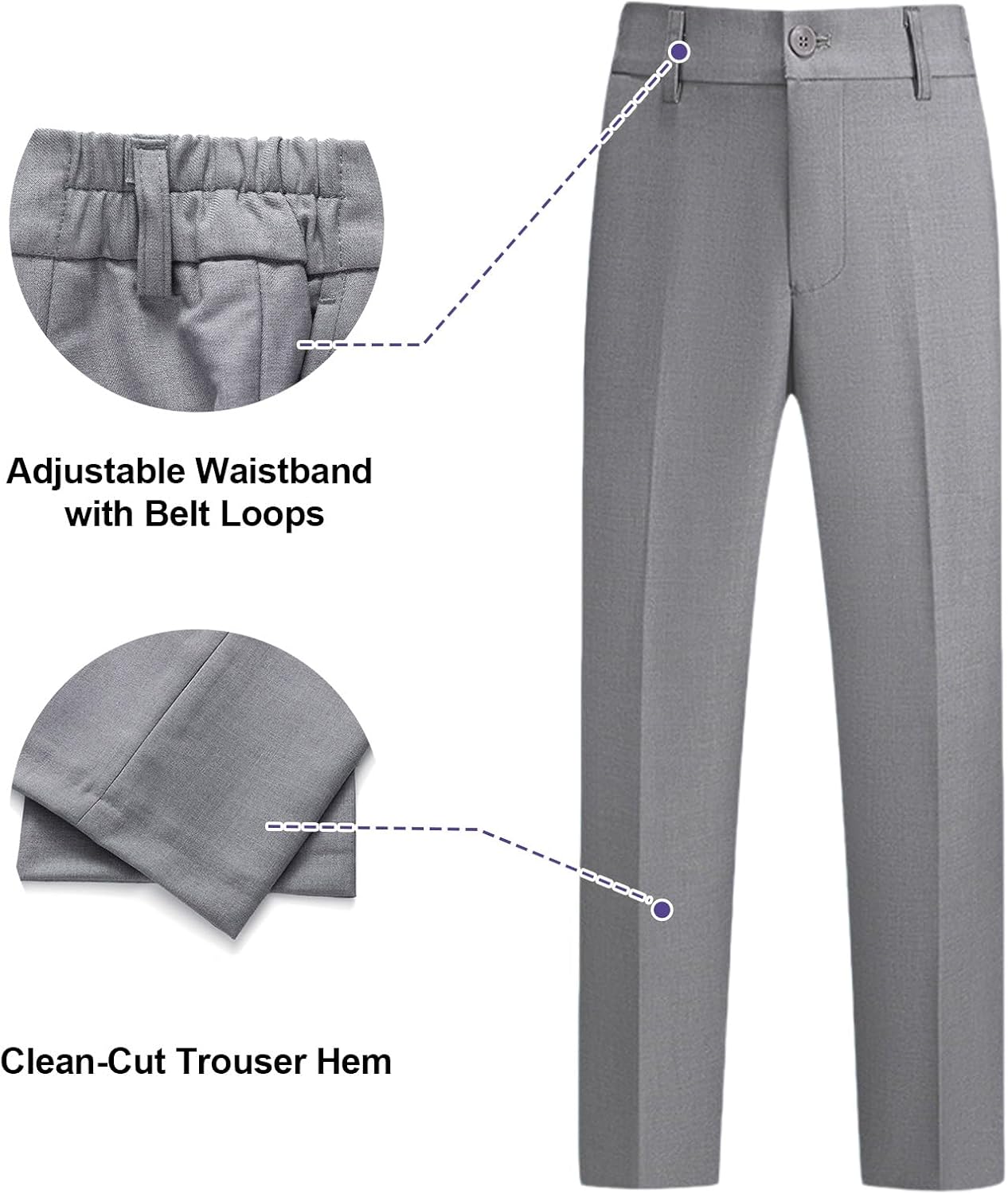 Boys Suit Set Slim Fit Blazer Vest Pants Kids Wedding Prom Ring Bearer 3 Piece Formal Outfit Sizes 4-16