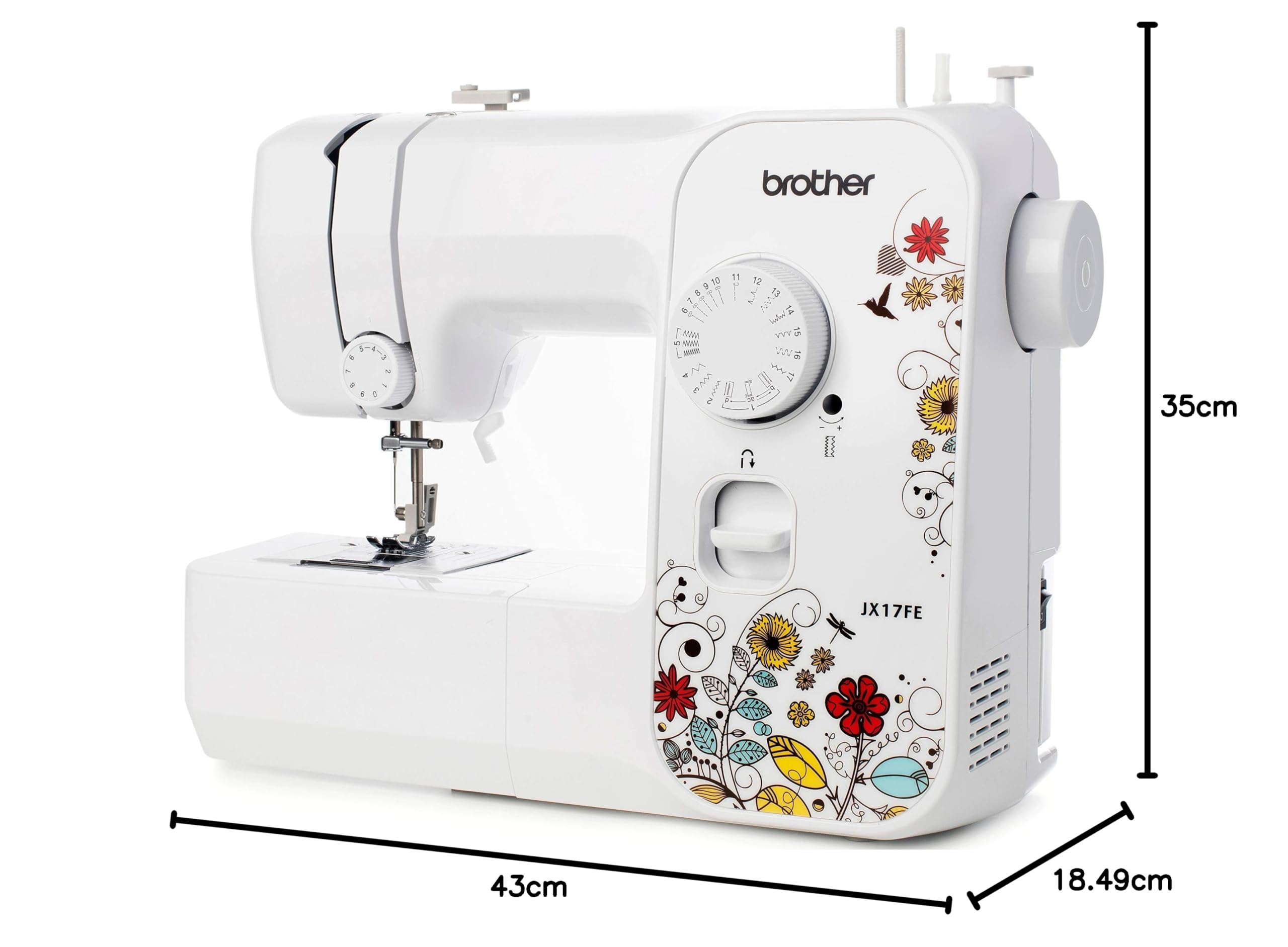 Brother JX17FE Macchina da Cucire per Principianti – Riparazioni Domestiche Facili, 17 Punti, Cuce Anche Jeans, Luce LED, Braccio Libero, Robusta e Affidabile per Casa e Fai da Te