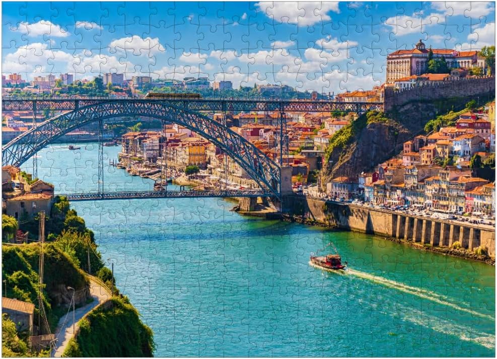 MyPuzzle Picturesque Colorful View of The Old Town of Porto, Portugal - Premium 100 Piece Jigsaw Puzzle for Adults