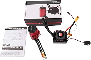 ESC RC Brushless Motor, Waterproof 3670 2850KV Brushless Motor 120A ESC Heat Sink Set Compatible with 1/8 1/10 RC Car