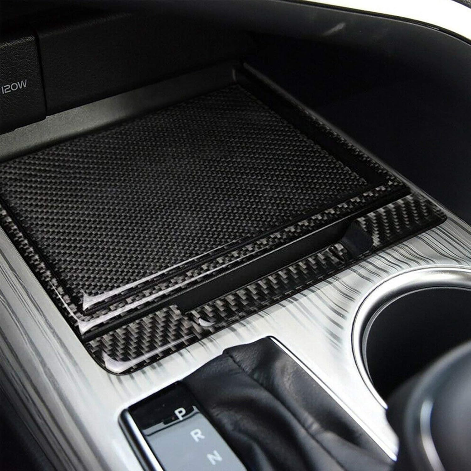 x xotic tech Center Console Ashtray Storage Box Cover Trim, Genuine Soft Carbon Fiber, Compatible with Toyota Camry 2018-2024