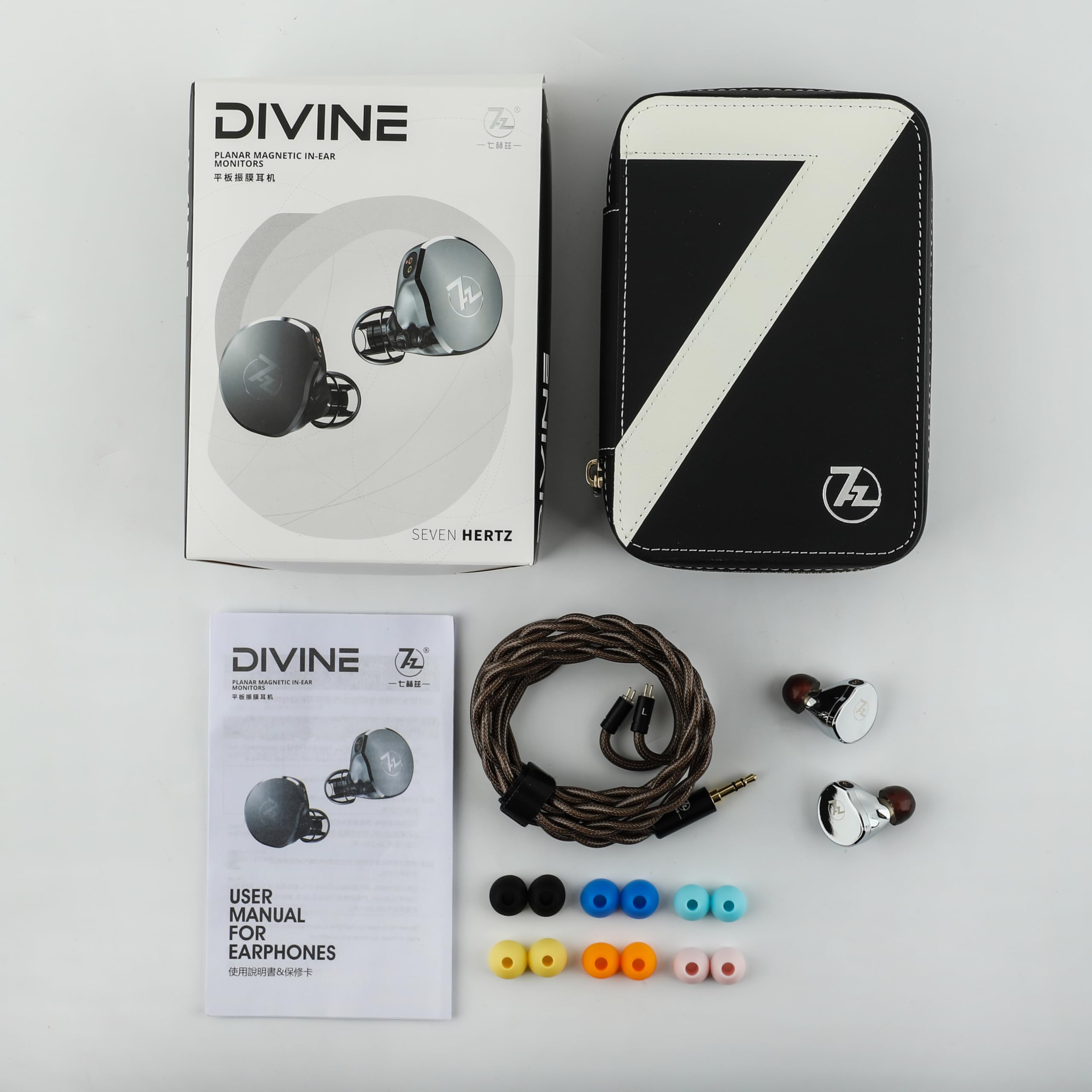 Linsoul 7Hz x Crinacle: Diablo/Divine In Ear Monitor,Auriculares con Drivers Magnéticos Planares de 14,5mm, IEM HiFi con Cable Desmontable de Cobre Monocristalino 2Pin para Audiófilos (Divine, Plata)