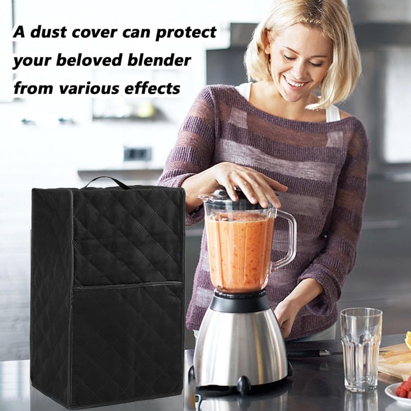 Protector lavable para mezclador, lavable a máquina, cubierta a prueba de polvo con bolsillos para encimera, organización de almacenamiento, cubierta para electrodomésticos de cocina