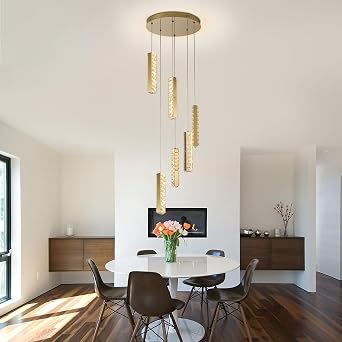 6-Light Raindrop Crystal Pendant Light Dimmable LED [Energy Class E]