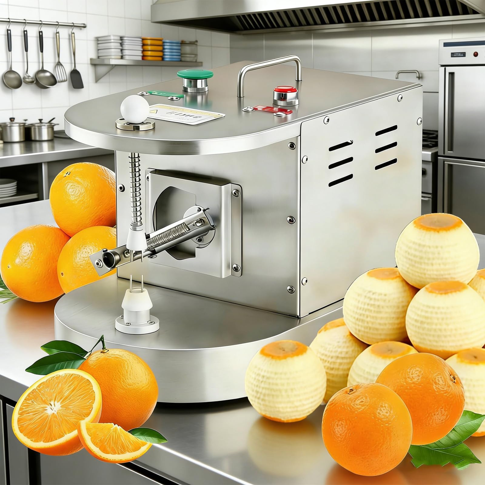 YXFAZPP Fruit Vegetables Peeler, Automatic Lemon Orange Peeling Machine, Size Automaticallyadapts, Adjustable Peeling Thickness