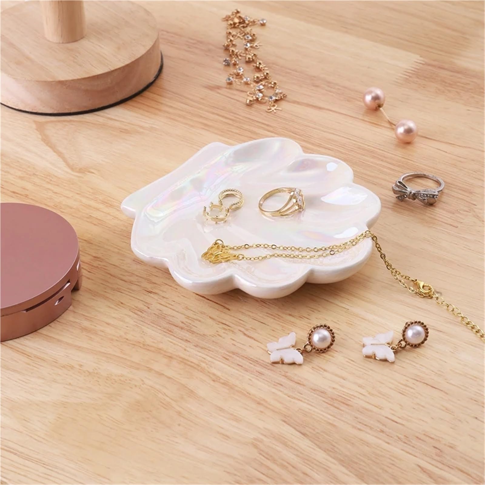 Schmuckschale Kreative Shell Form Keramik Platten Abendessen Steak Salat Tablett Schmuck Gericht Kleine Hand
