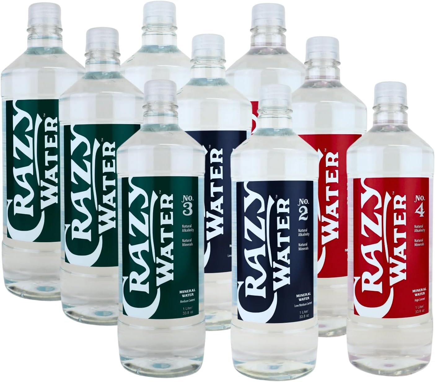 Crazy Water Famous Mineral Water Natural Minerals From Various Depths (Pack of 9, Variety Pack)