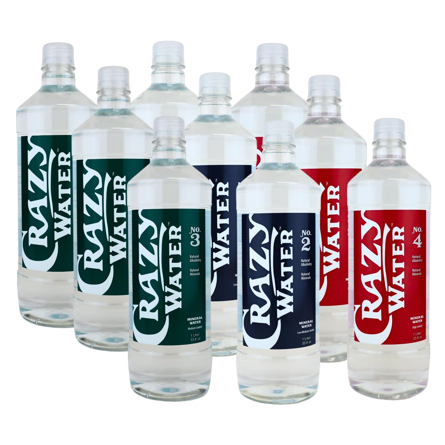 Crazy Water Famous Mineral Water Natural Minerals From Various Depths (Pack of 9, Variety Pack)