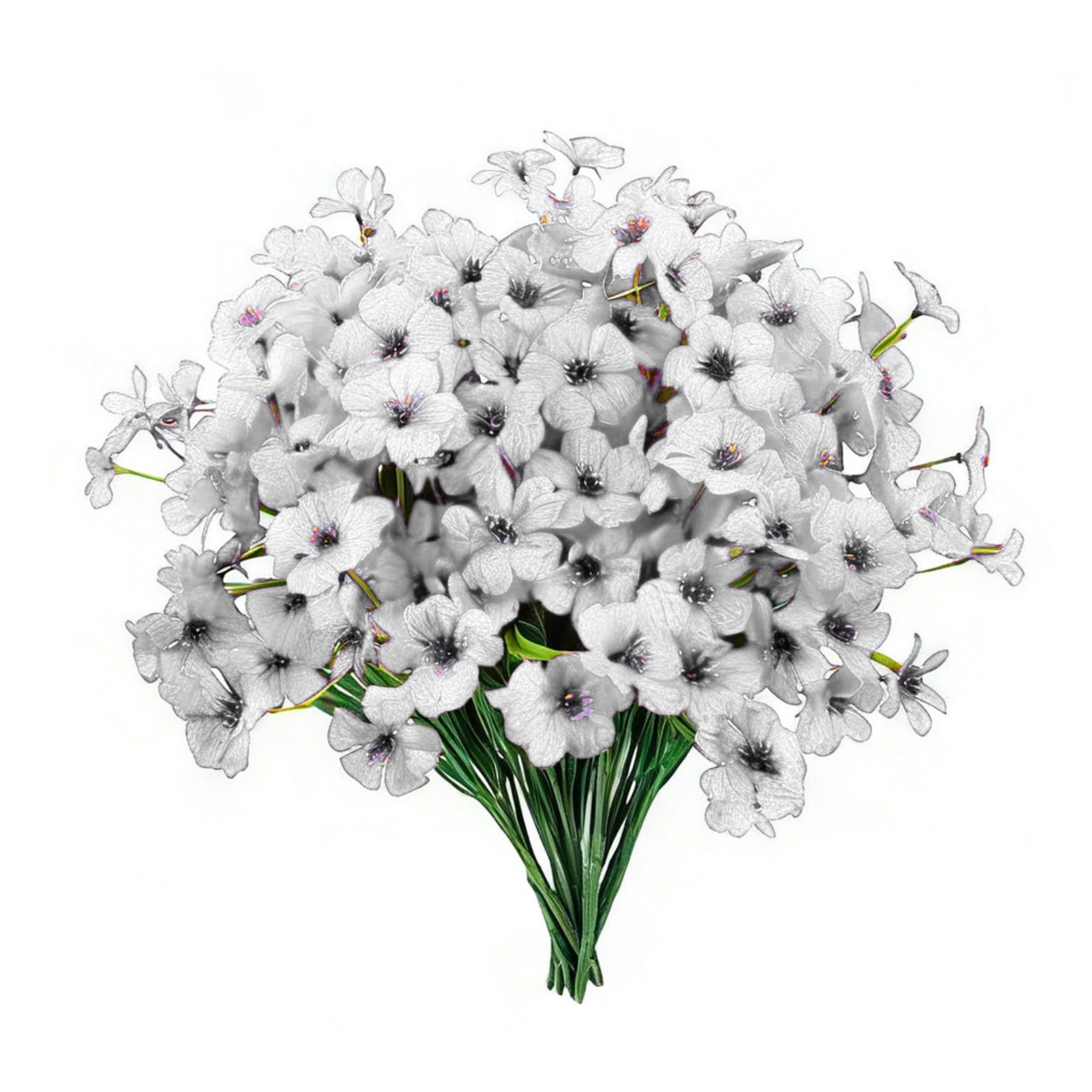 Piceioep Of 24 Artificial Violets for Patio Balcony Floral Arrangements Low Maintenance Faux Flowers