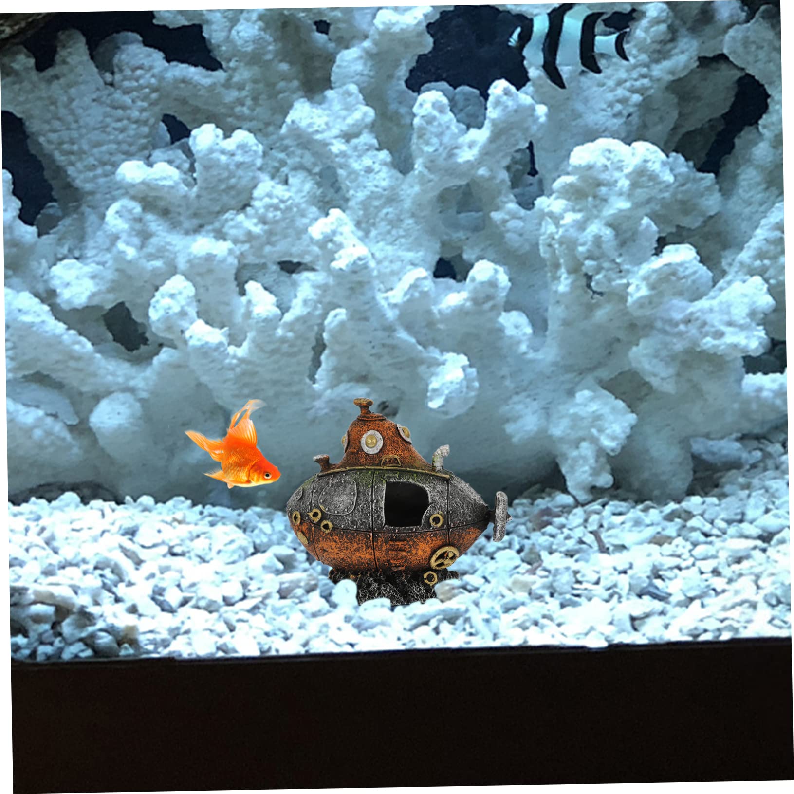 Mipcase 3 Pièces Cachette D'aquarium Cachette De Crevettes Bateau Ornement De Paysage D'aquarium Décor Réservoir Attraper Grotte De Pisciculture Méduse Maison De Crevettes Vide Air Résine