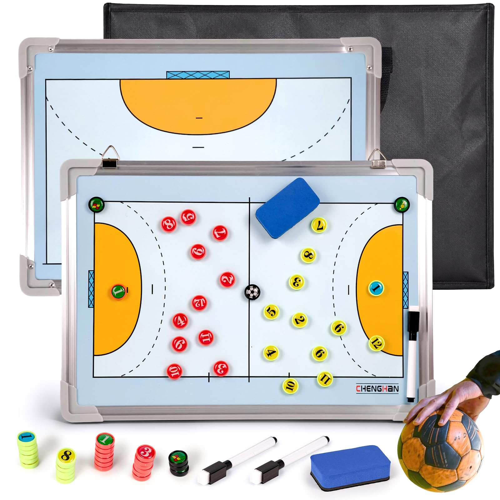 Pizarra Magnetica Balonmano Entrenador con Imanes Carpeta Táctica