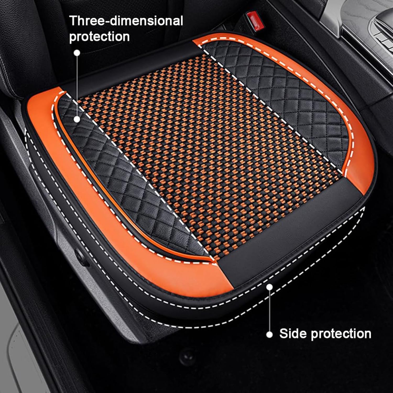 Cuscino Sedile Auto per Ford Puma/Puma St SUV 2019-2024, Cuscini Sedile Sedili Anteriori Universali Cuoio, Soft Confortevole Cuscino Sedile Auto Guidatore,Black Red