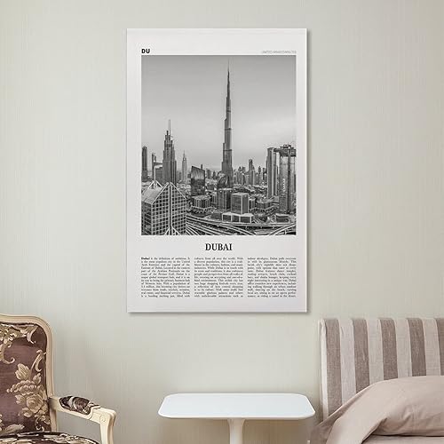 Miniatura 7 de Impresión de Dubai en blanco y negro, arte de pared de Dubai, póster de Dubai, foto de Dubai, decoración de pared de Dubai, póster decorativo de