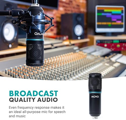 Miniatura 5 de Movo PC-M6 Micrófono de condensador cardioide universal con XLR y 0.138 in, soporte de choque y parabrisas - Perfecto para podcasting, transmisión