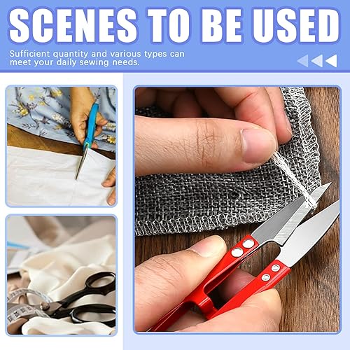 Miniatura 7 de Glarks Kit de 116 piezas de desgarradores de costura, 4 desgarradores de costura, 10 tizas de sastre, 1 tijeras de hilo, 100 clips de costura