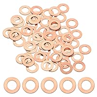 Vista 33 de Paquete de 30 arandelas de cobre, arandelas métricas de sellado de cobre M6x10x1mm para pernos, tornillos, tuercas