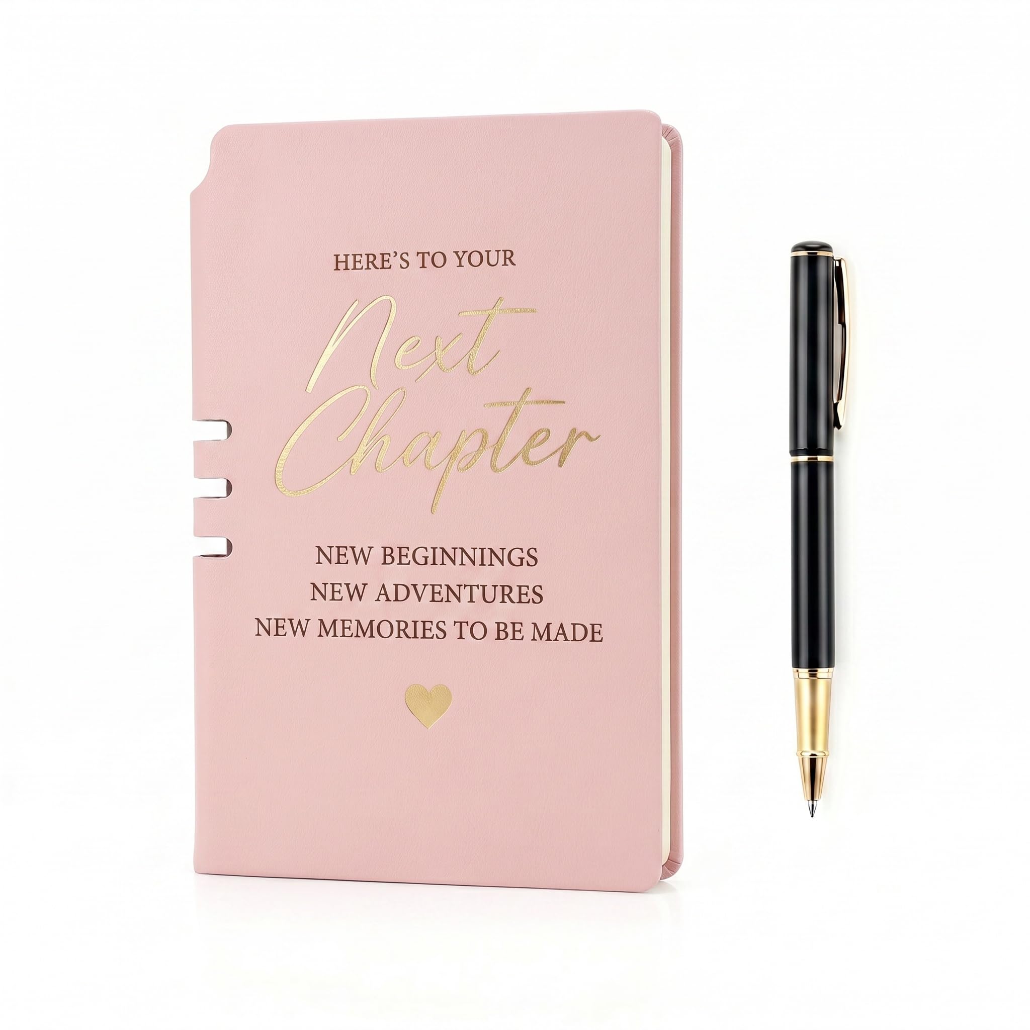 Leaving Gifts for Colleagues Women Men,Pu Leather Personalised Notebook and Pen, Congratulations New Chapter Gifts On Your New Job, Good Luck Leaving Presents for Colleague Female, Work Goodbye Gift