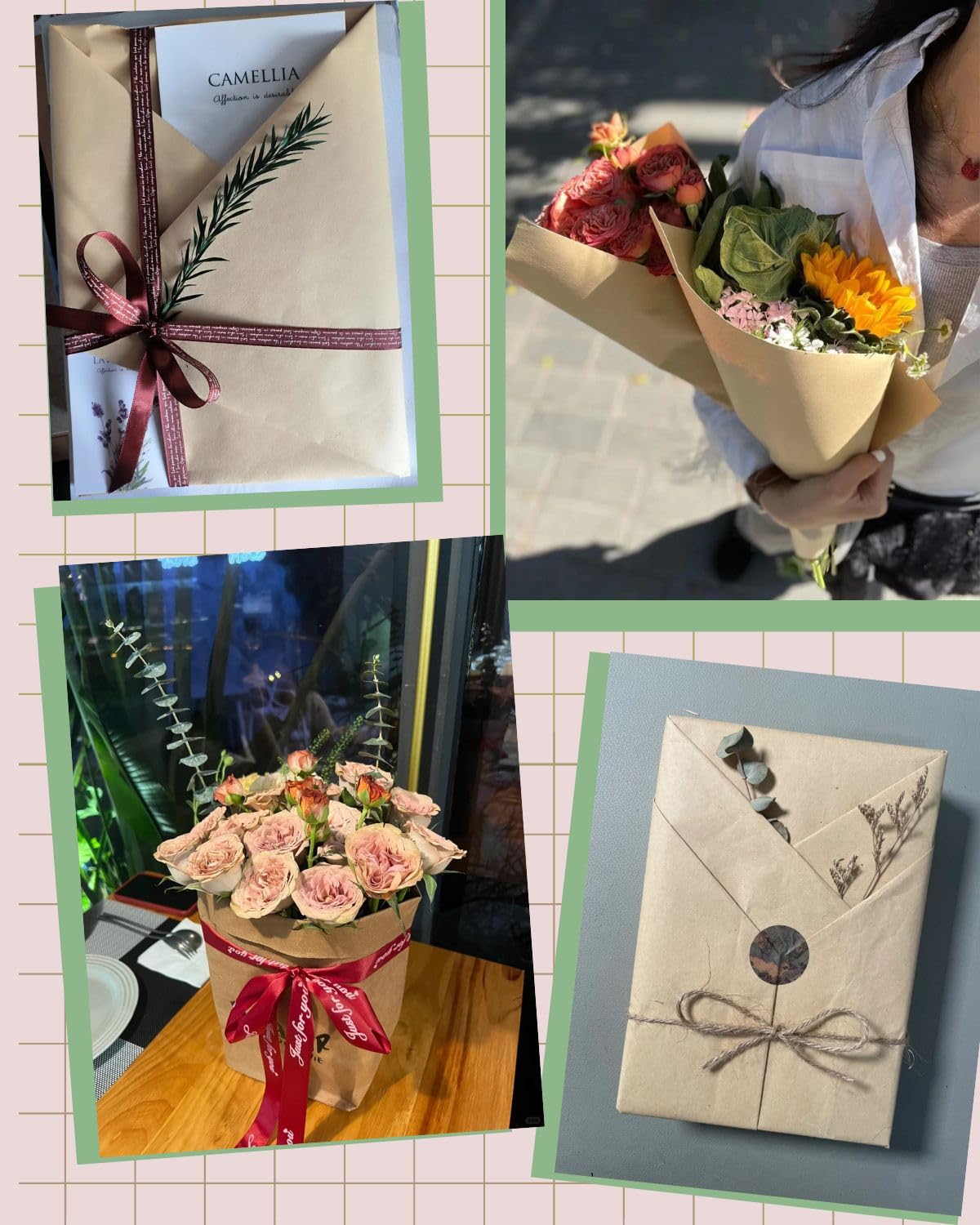 Rotolo Carta da regalo, Carta Kraft 30cm,Carta Imballaggio per Confezioni Regalo, Artigianato,Decorazione (Marrone, 10M)