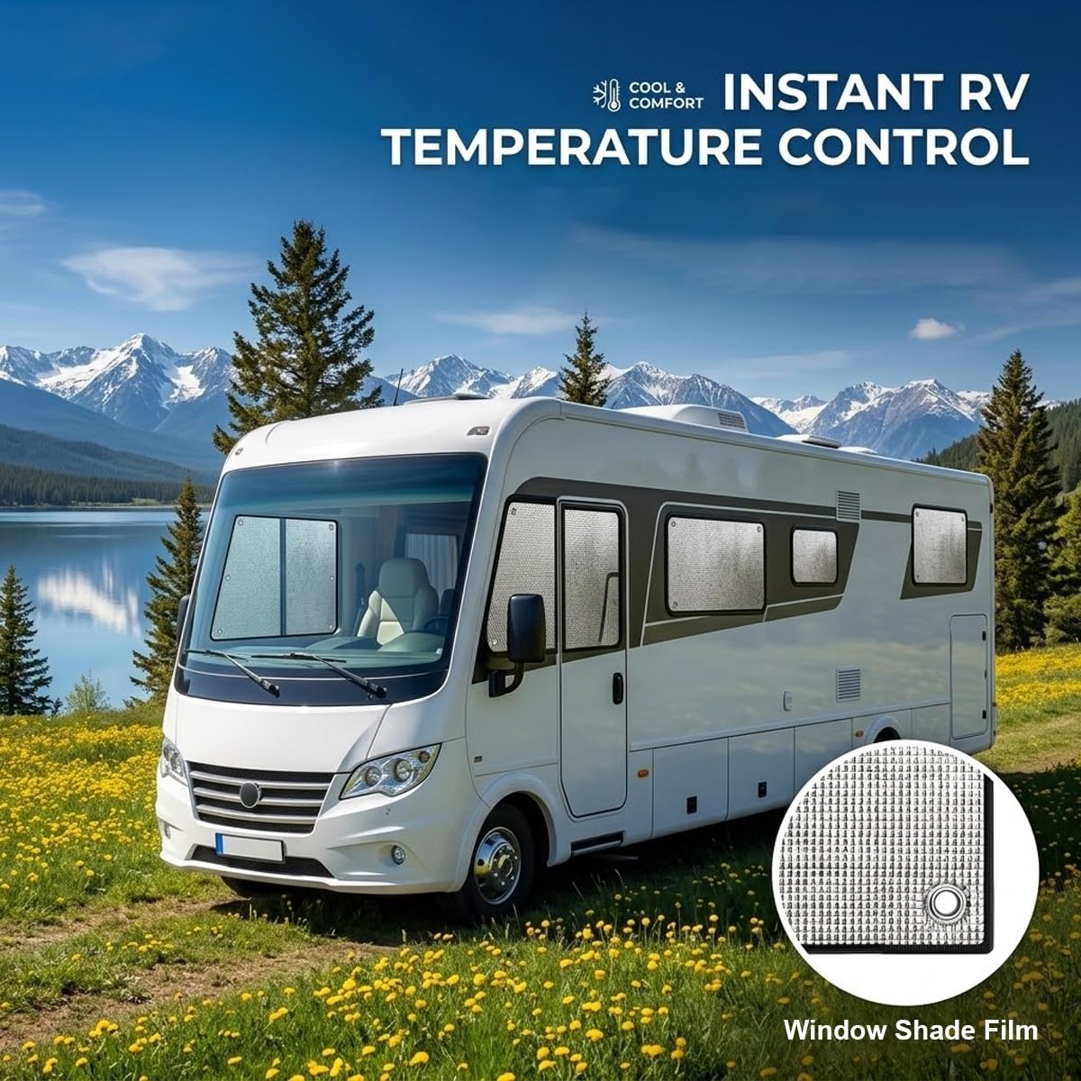 Film Isolation Fenetre avec Ventouse, 8mm Film Thermique Protection Solaire Réfléchissant, Store Occultant Isolant Anti-UV Double Couche pour Garage, Toit Ouvrant, Camping-Car(130x250cm)