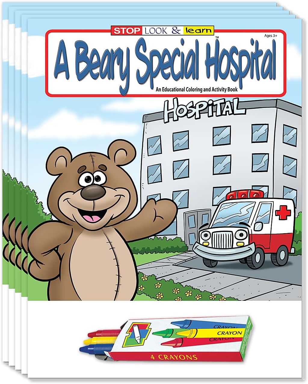 ZOCO – Coloring & Activity Books for Kids in Hospital (25 Bulk Pack, with Crayons) – Fun Educational Activities – Pediatric Care Supplies