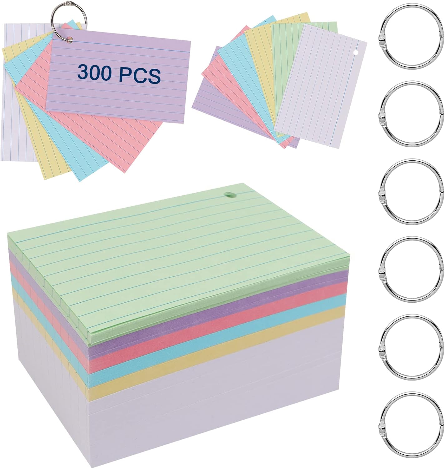 600 Karteikarten A8 Liniert | 6 Farben Für Vokabeln & Formeln | Premium Qualität