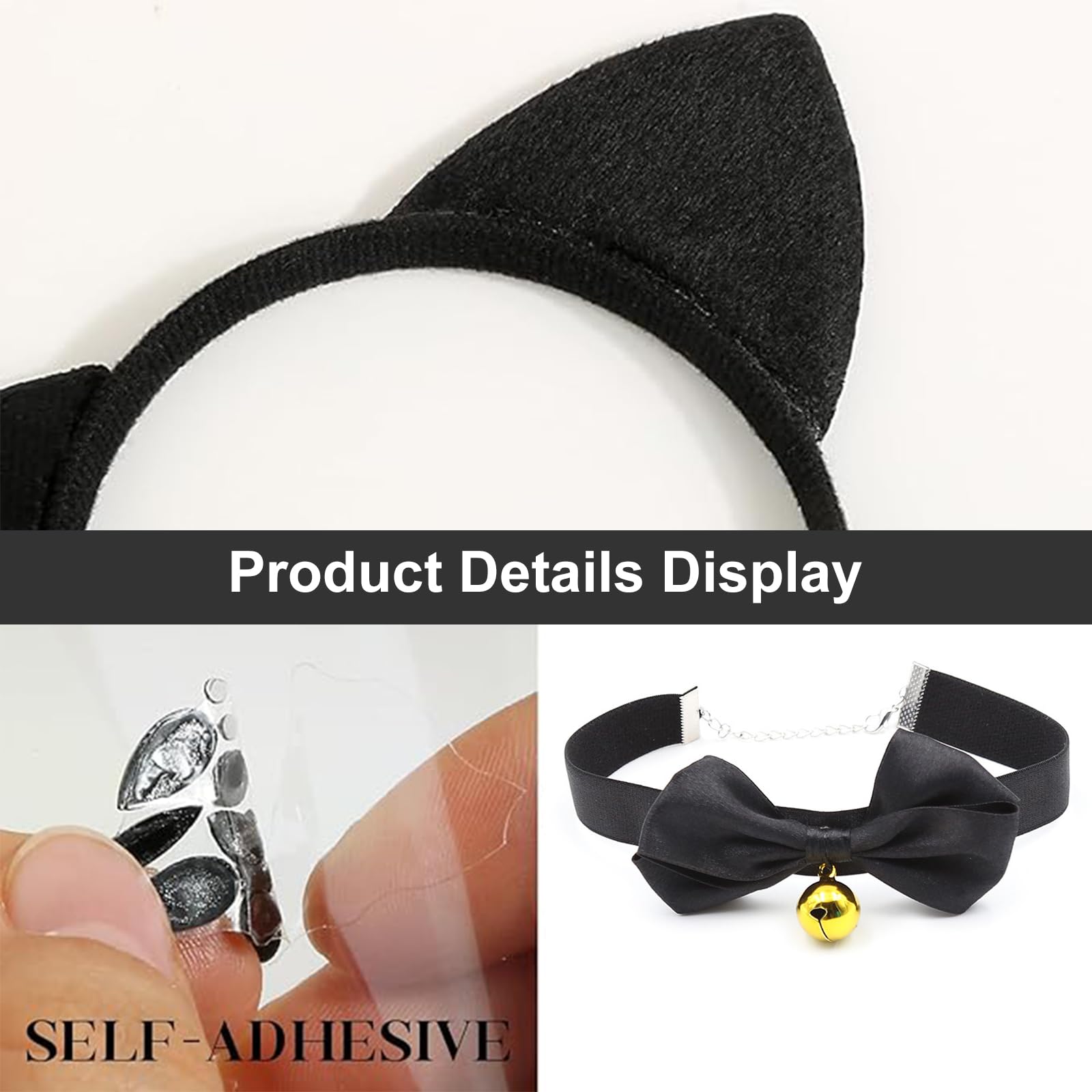 QEEROYO Cat Costume Accessory Set, Black Cat Costume Cosplay Set - Image 2