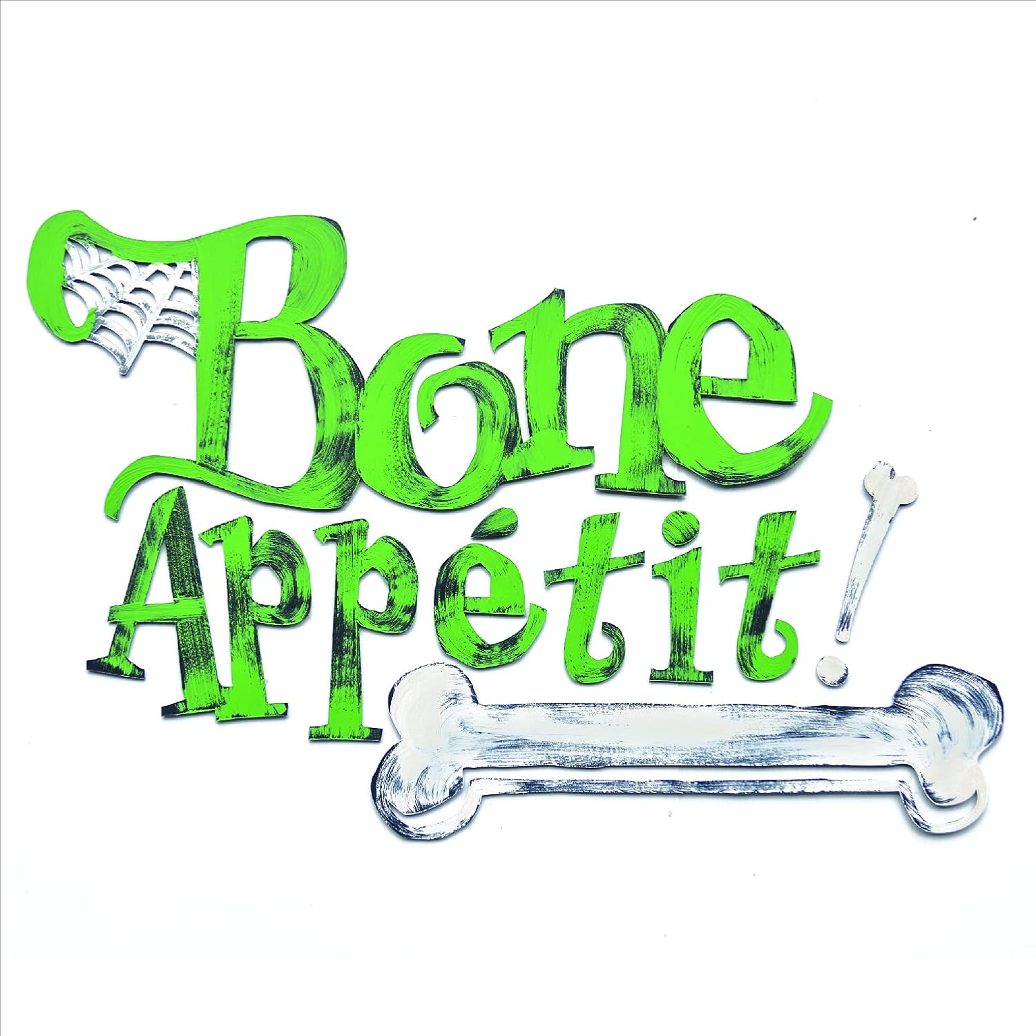 Letter2Word Halloween Wall Decor: Bone Appetit Handpainted 3D Wall Words, 19578