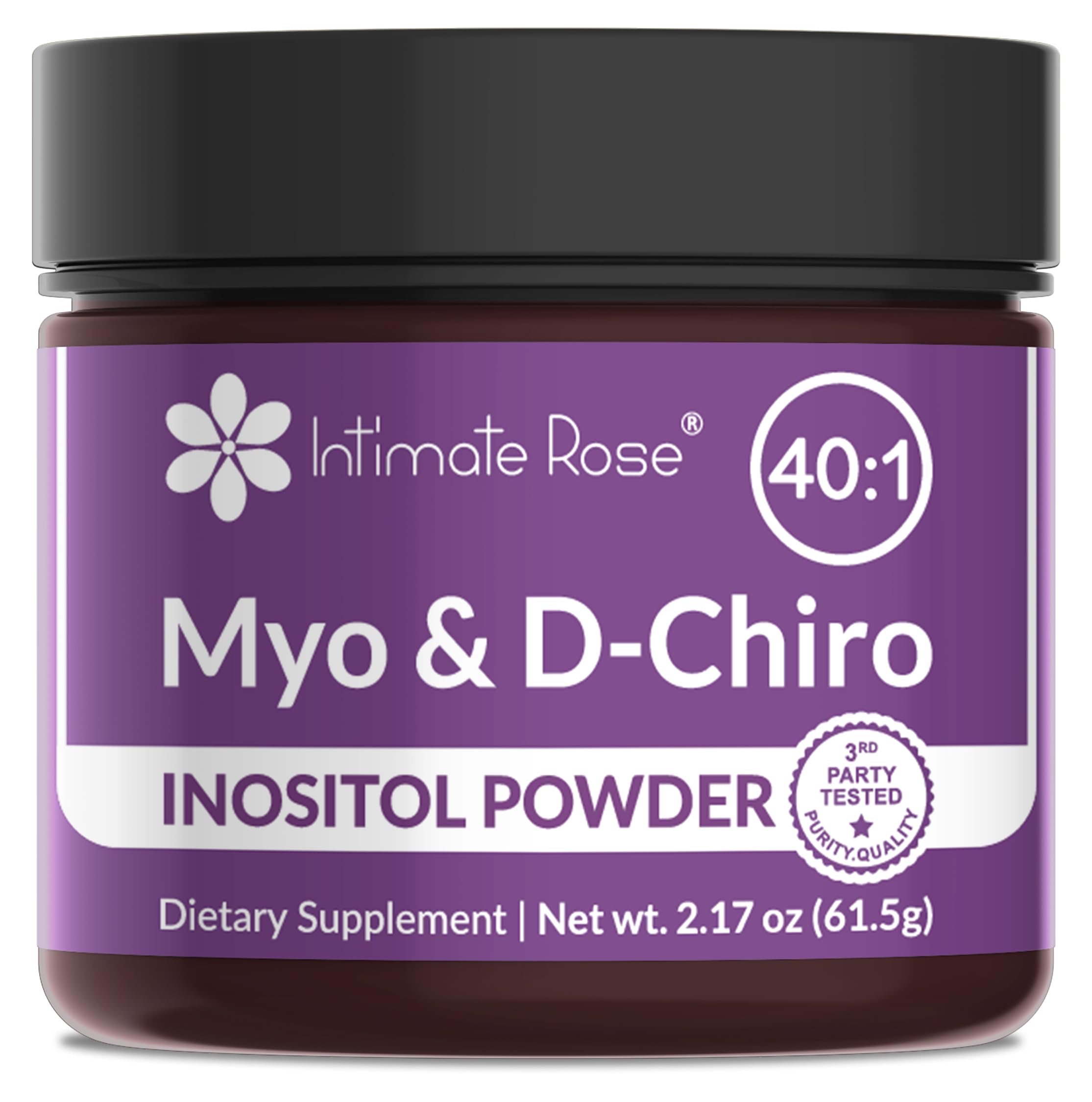 Intimate Rose Inositol Supplement for Women Powder - Myo-inositol & D-Chiro Inositol Powder - Hormonal Balance & Healthy Ovarian Function Support for Women - Ideal 40:1 Ratio - Made in USA