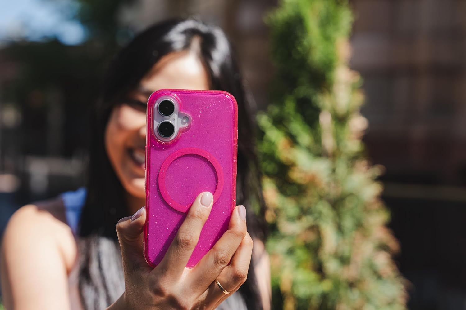 ZAGG Milan Snap Case for iPhone 16 Plus – Pink Glitter, MagSafe Compatible, 13ft Drop Protection, Recycled Materials, Slim & Stylish Design - Image 7