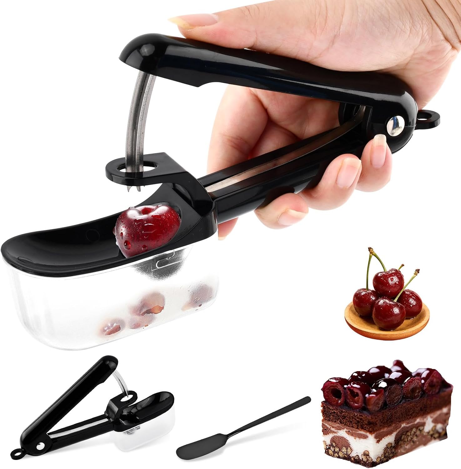 Cherry Pitter, Cherry Pit Remover Tool with Lock Design & Core Catcher