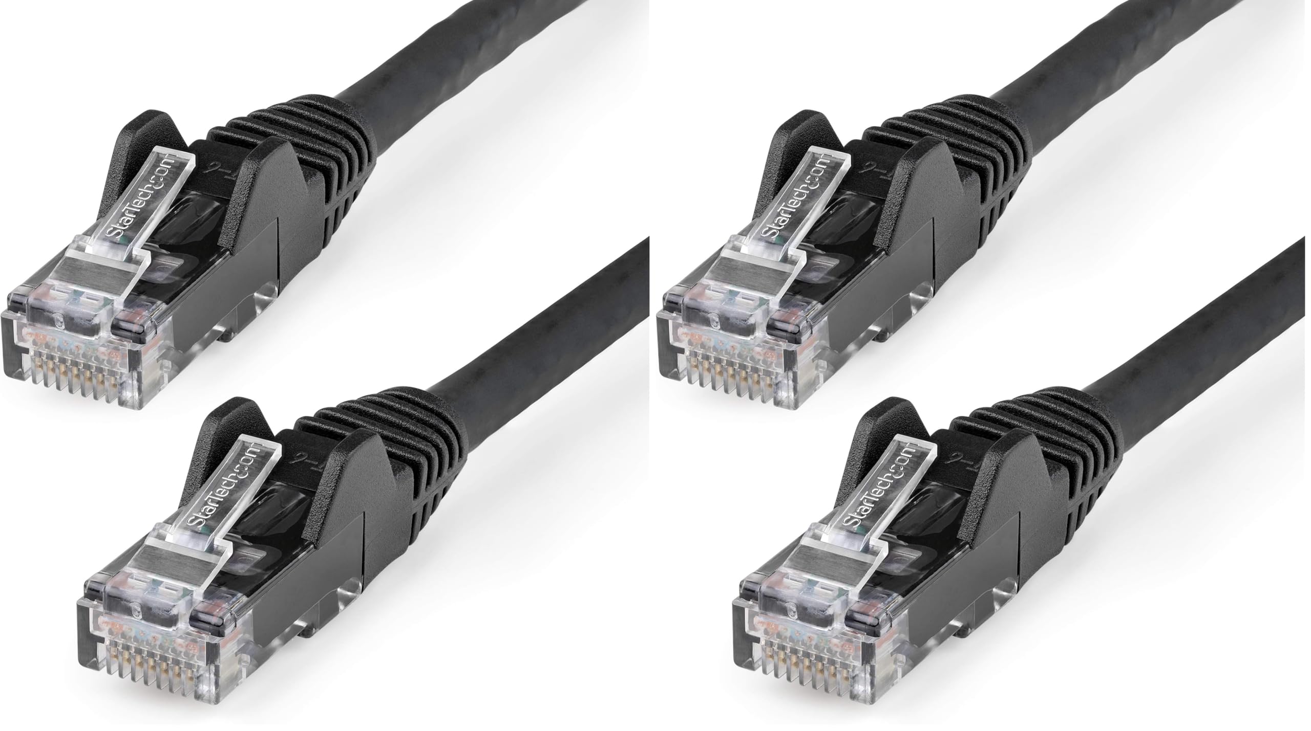 StarTech.com 4ft CAT6 Ethernet Cable - Black CAT 6 Gigabit Ethernet Wire -650MHz 100W PoE RJ45 UTP Network/Patch Cord Snagless w/Strain Relief Fluke Tested/Wiring is UL Certified/TIA (N6PATCH4BK)