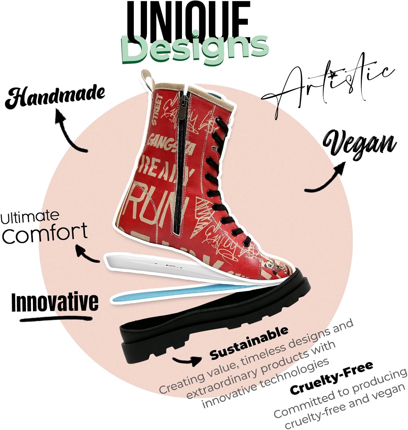 DOGO Gisele Boots for Women - Handmade and Vegan Leather Mid Calf Boots for Women,