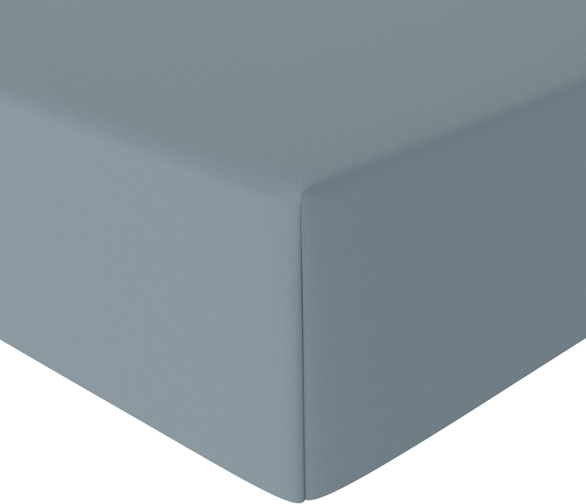 Amazon Basics Microfiber Fitted Sheets, Bleu Spa, 160 x 200 x 30 cm