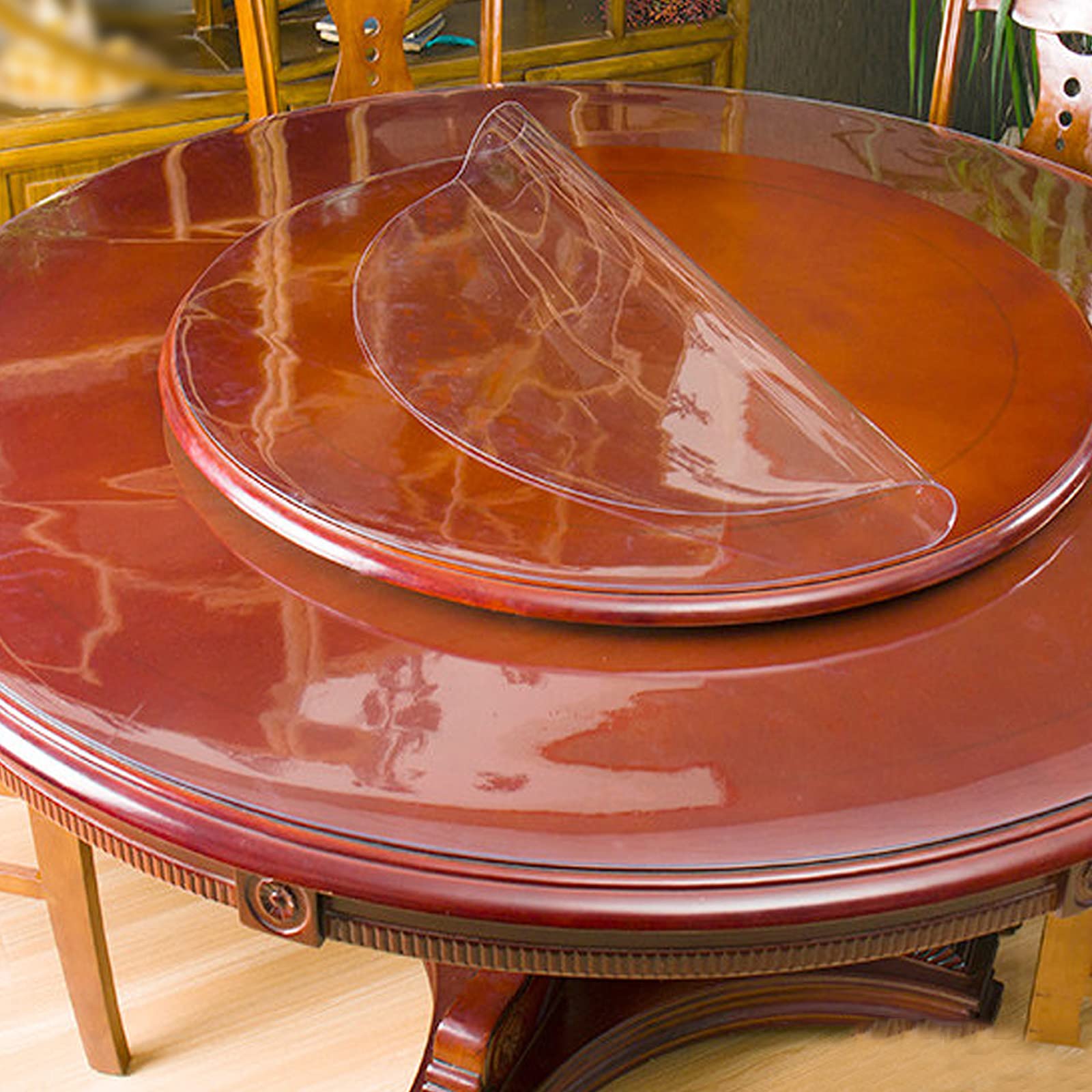 Housse de table en verre souple transparent 2 mm d'épaisseur pour bureau rond