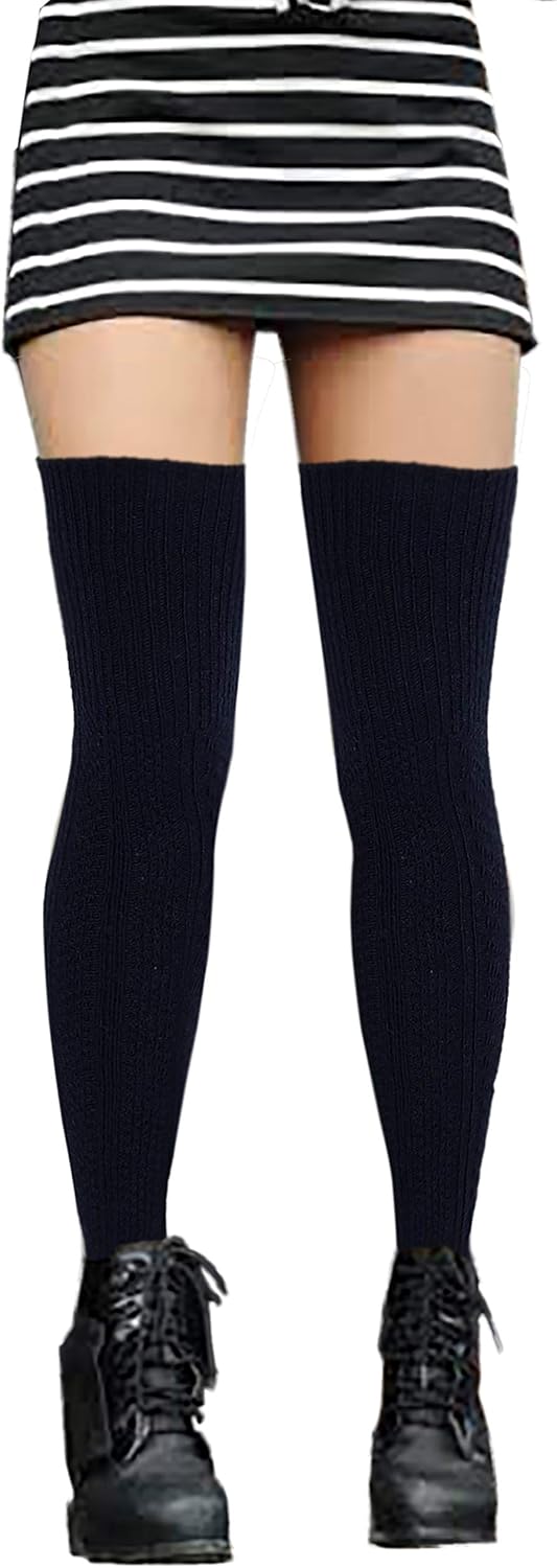 SUMONA 6 pairs Women Wool Cable Knit Knee High/Thigh High/Crew Winter Boot Socks 9-11 (6 Pairs Over Knee High, 9-11) - Image 5