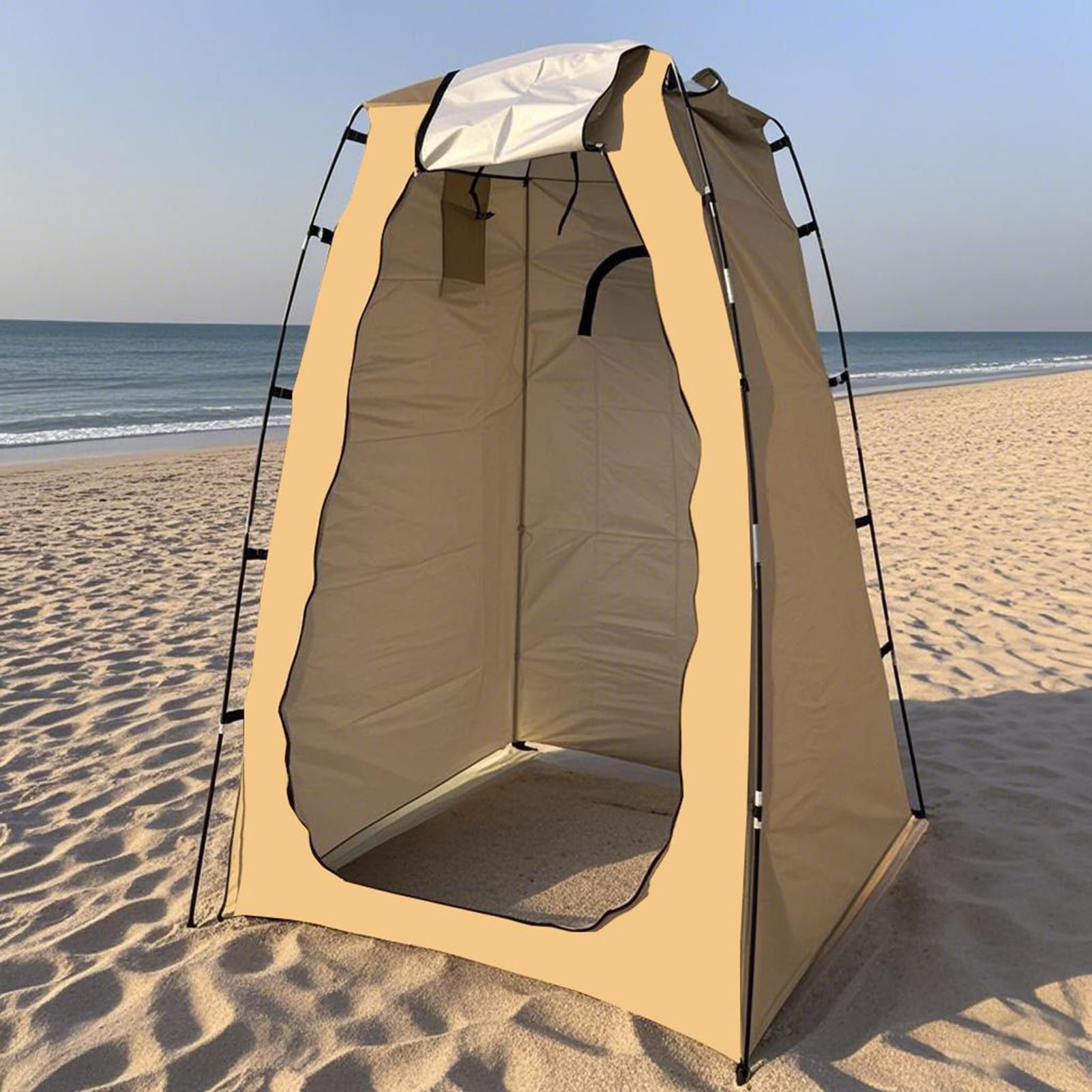 Duschzelt für den Außenbereich – Sichtschutz 4-in-1 für Camping, Strand, Wohnmobil | Tragbares Schutzzelt mit Netzwand, faltbarer Pavillon, Eisen-Verschluss