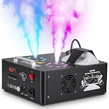 2000W Dual Head Professional Vertical Fog Machine with 16 RGB LEDs, DMX512 Control, 2.5L Tank, LCD Display, 30000CFM Output for DJ Stage, Halloween, Wedding, Party & Club Events