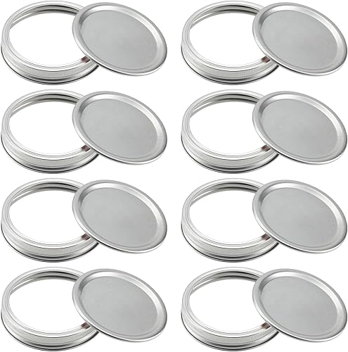 16 tapas de conservas adecuadas para anillos de boca ancha, tapas de tarro de masón premium con bandasanillos para bola de boca ancha, material de