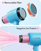 Vista 55 de Wavytalk Secador de pelo, secador de pelo iónico soplado para cabello rizado con difusor, secador de secado rápido de 1875 W con tecnología