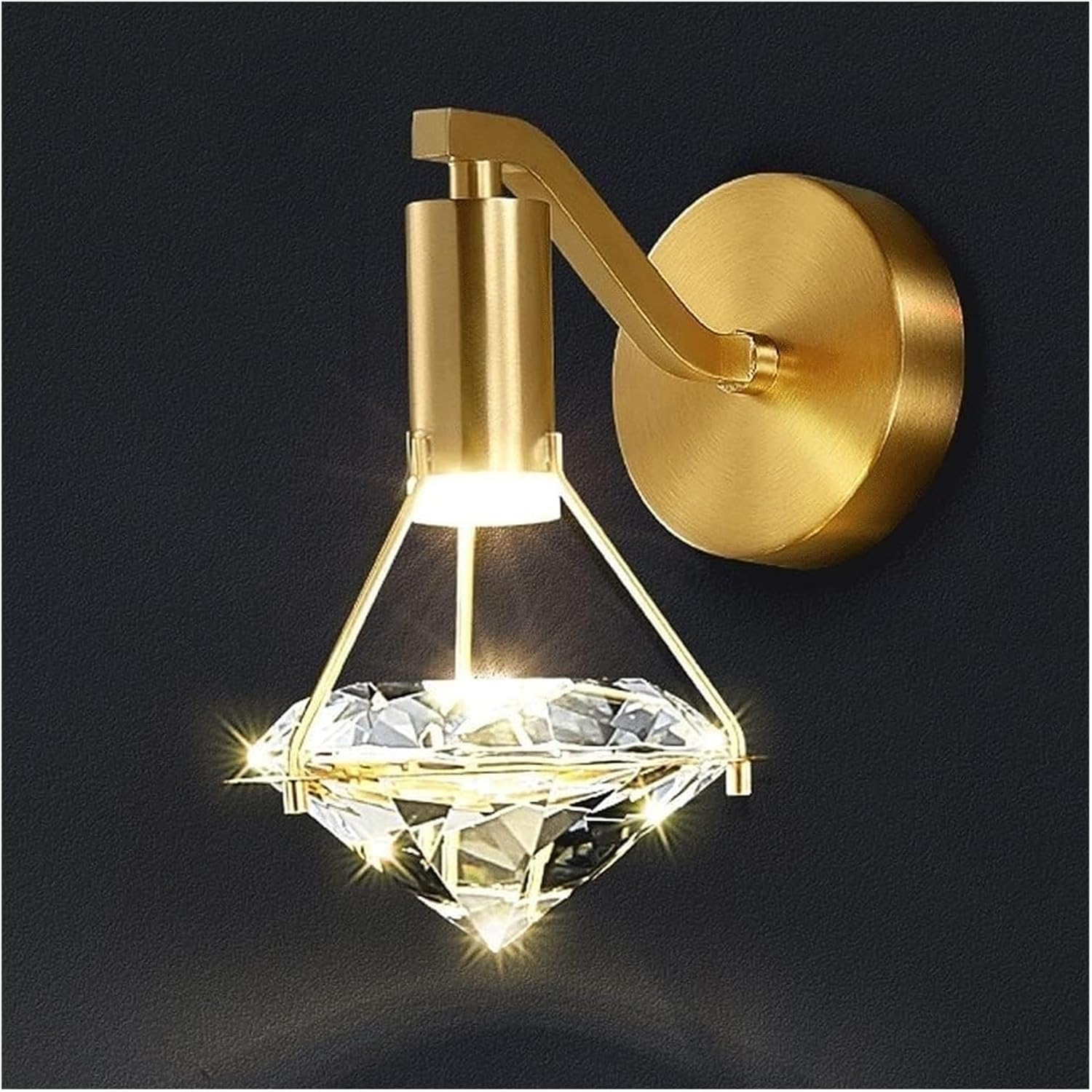 HYJAUSXB Wall Lamp - Transparent Crystal Light with Copper Body and G4 Holder for Living Room Dining Soft Design