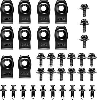 35PCS Engine Under Cover Splash Shield Guard Body Bolts Screws, Front Bumper Fender Liner Push Retainer Fastener Rivet Clips, Fender Clips Auto, Bumper Holders For Cars, Extruded U-Nuts Kit
