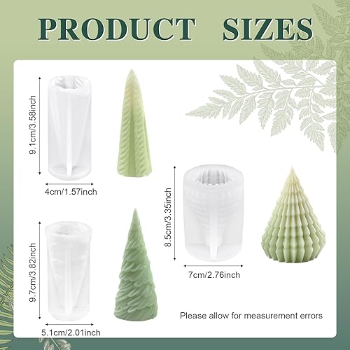 Miniatura 3 de Soaoo 7 moldes de velas de árbol de Navidad, moldes de silicona 3D para hacer velas, resina epoxi hecha a mano, molde de fundición para jabón,