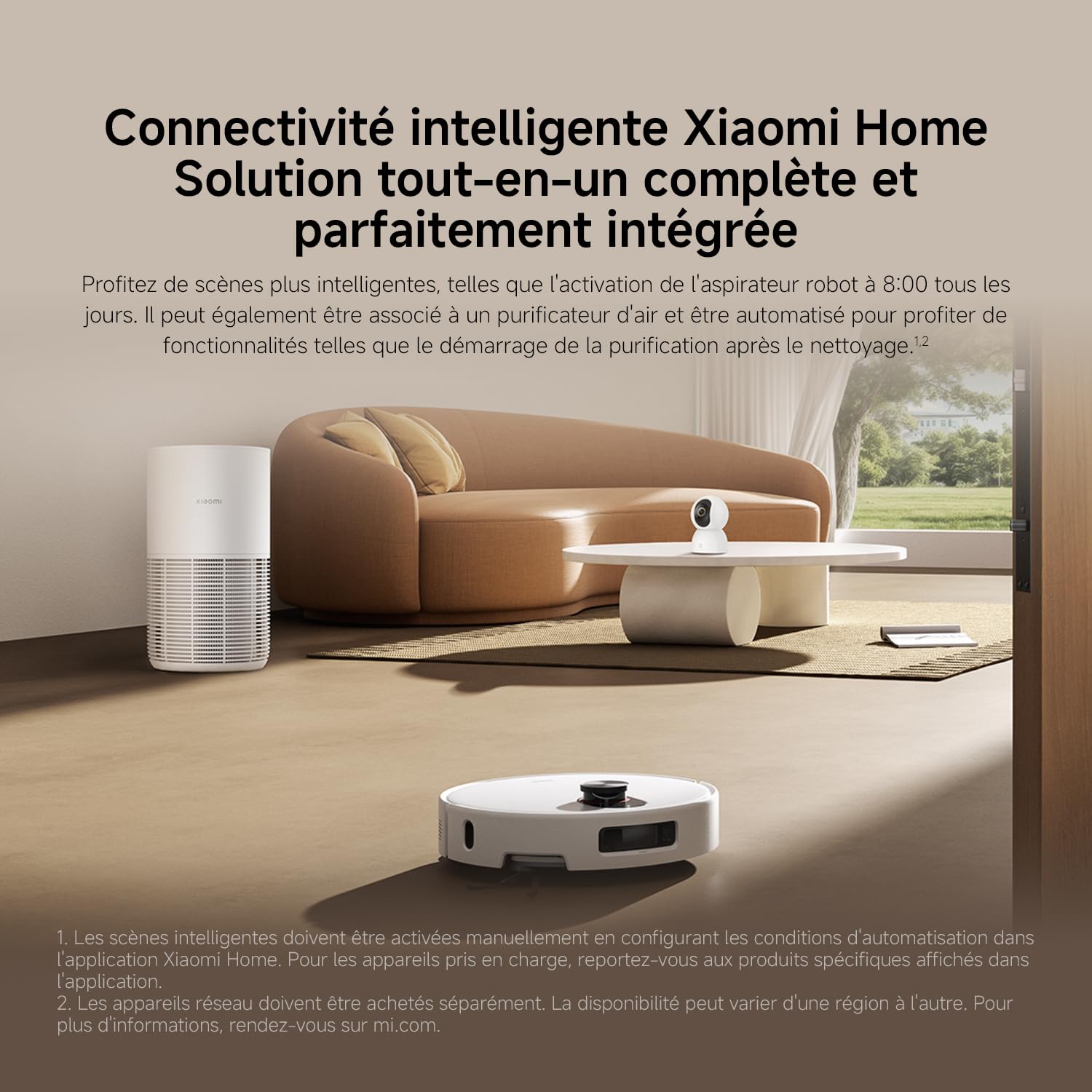 XIAOMI Robot Vacuum 5, Aspiration 20 000 Pa, AutoNettoyage à Eau Chaude 80 °C, Bras Doubles pour Coins, Navigation Laser dToF, Serpillère rétractable, Système Anti-emmêlement.