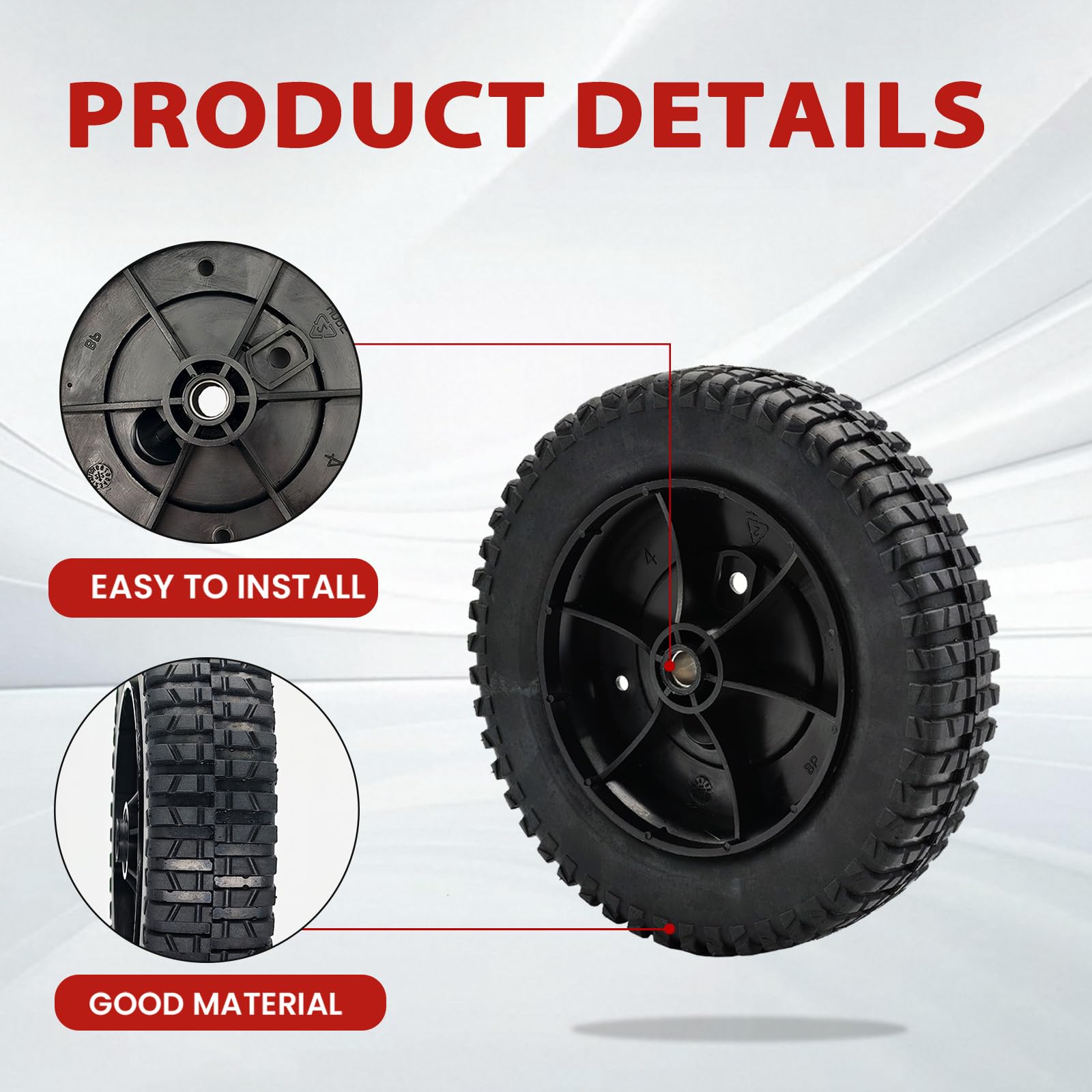 734-2010 - Conjunto de ruedas traseras para cortacésped MTD 734-2010B 734-2010A compatible con cortacésped autopropulsado Cub Cad et SRC621 SR621, cortacésped de empuje Craftsman, paquete de 2