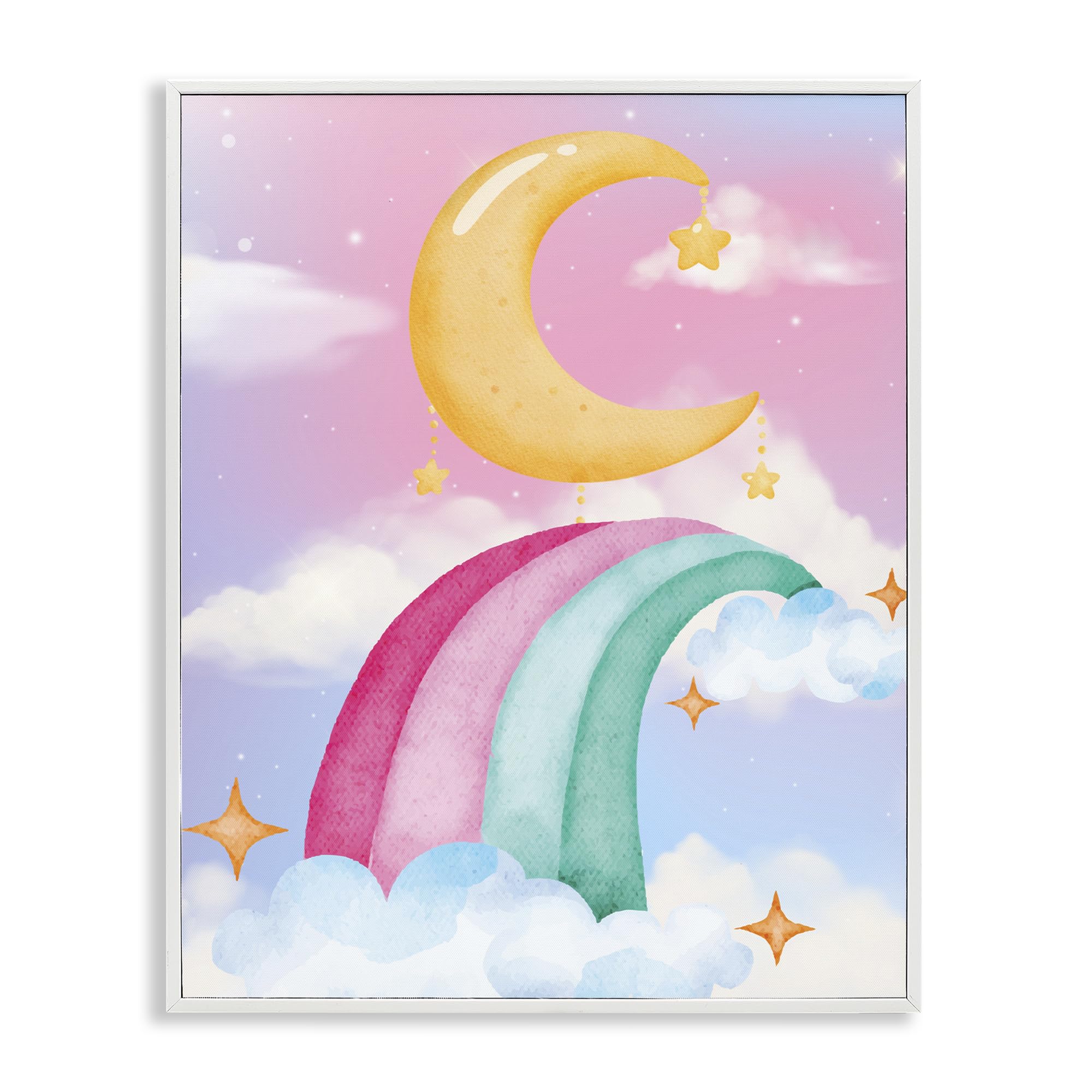 Lune arc-en-ciel dans les nuages pour décoration chambre enfant poétique