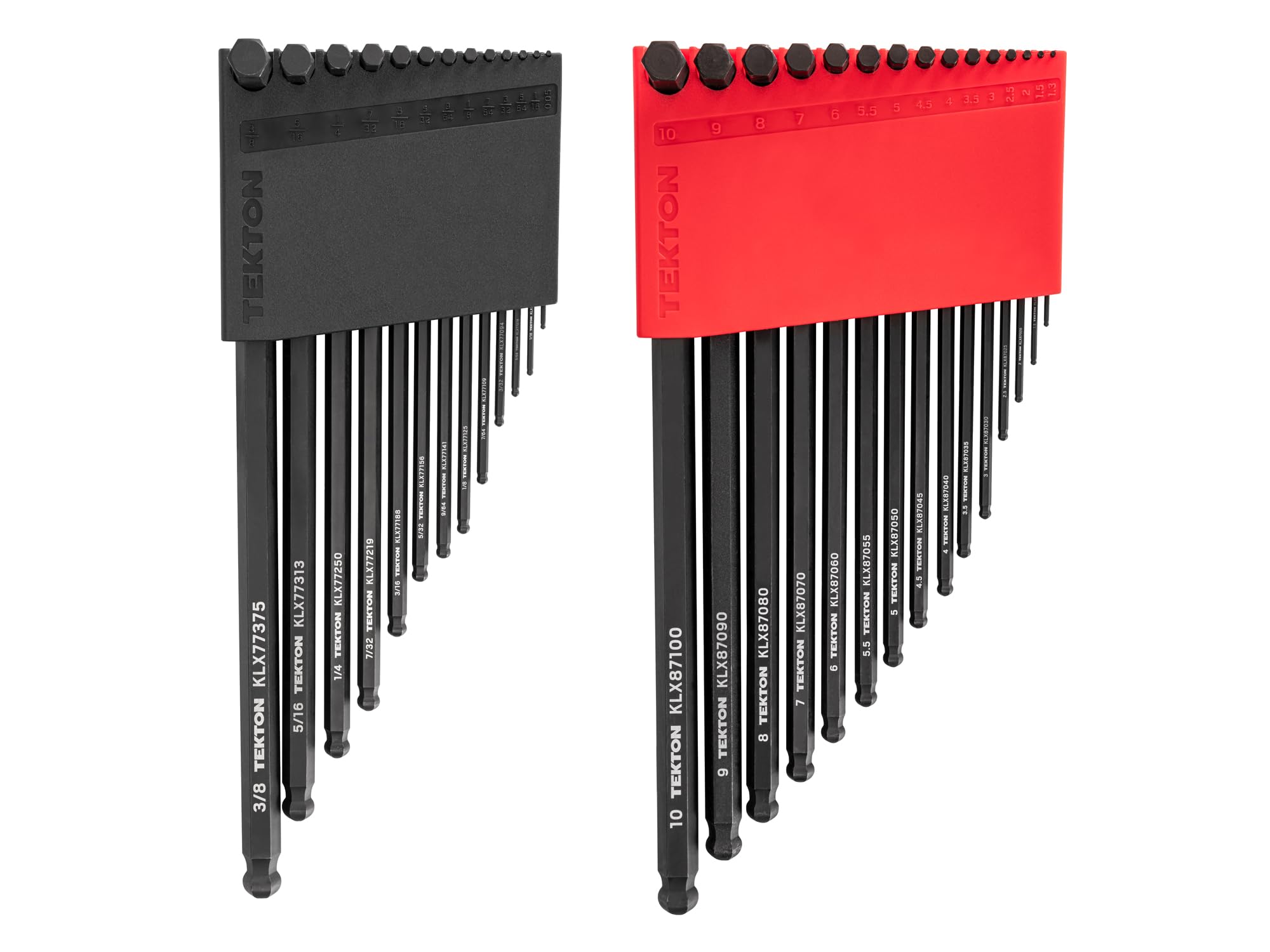 TEKTON Short Arm Ball End Hex L-Key Set with Holder, 28-Piece (0.050-3/8 in., 1.3-10 mm) | KLX91312
