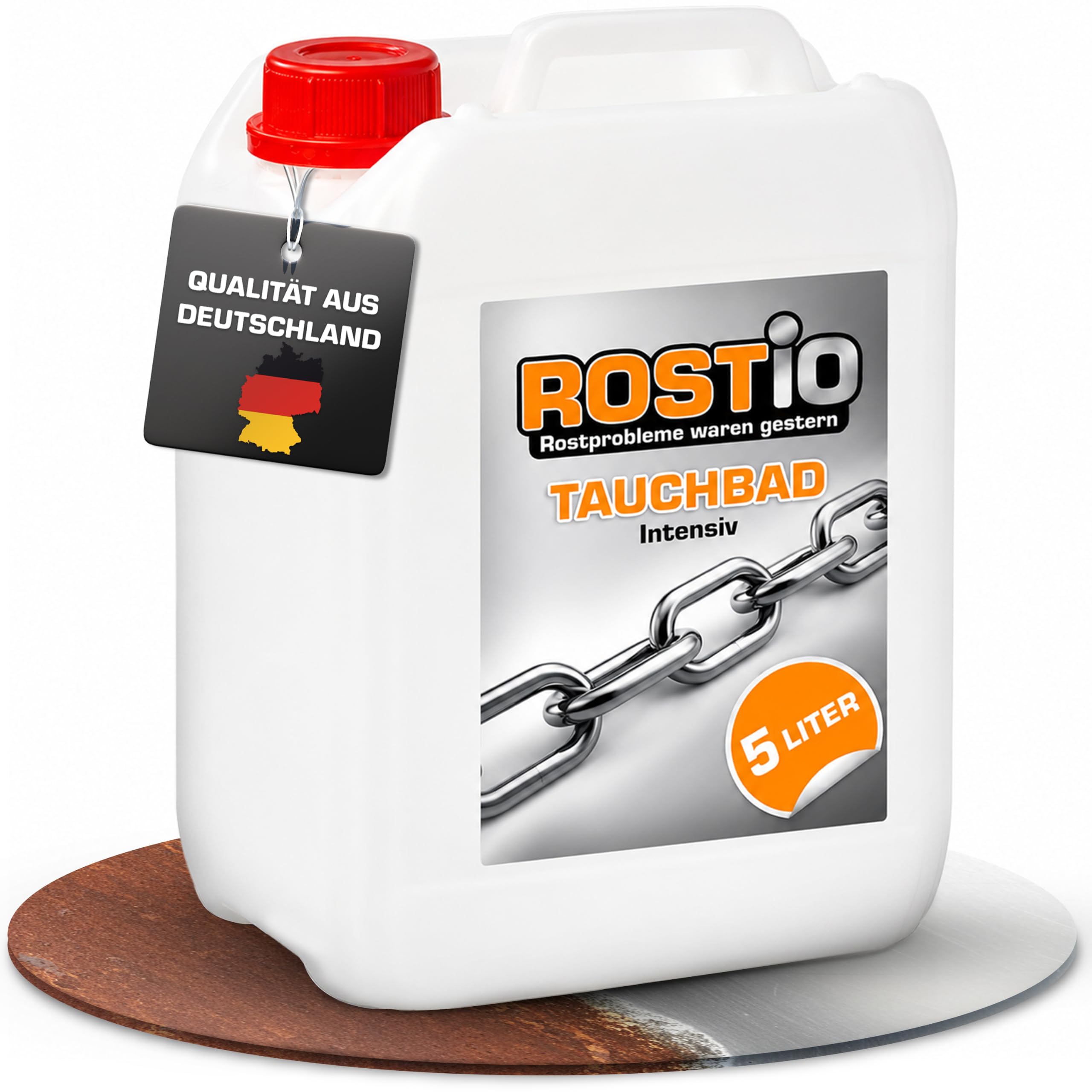 Rostio Tauchbad Intensiv 5 Liter Rostumwandler Rostentferner Rostlöser Entroster - Auto KFZ Motorrad Boot UVM.