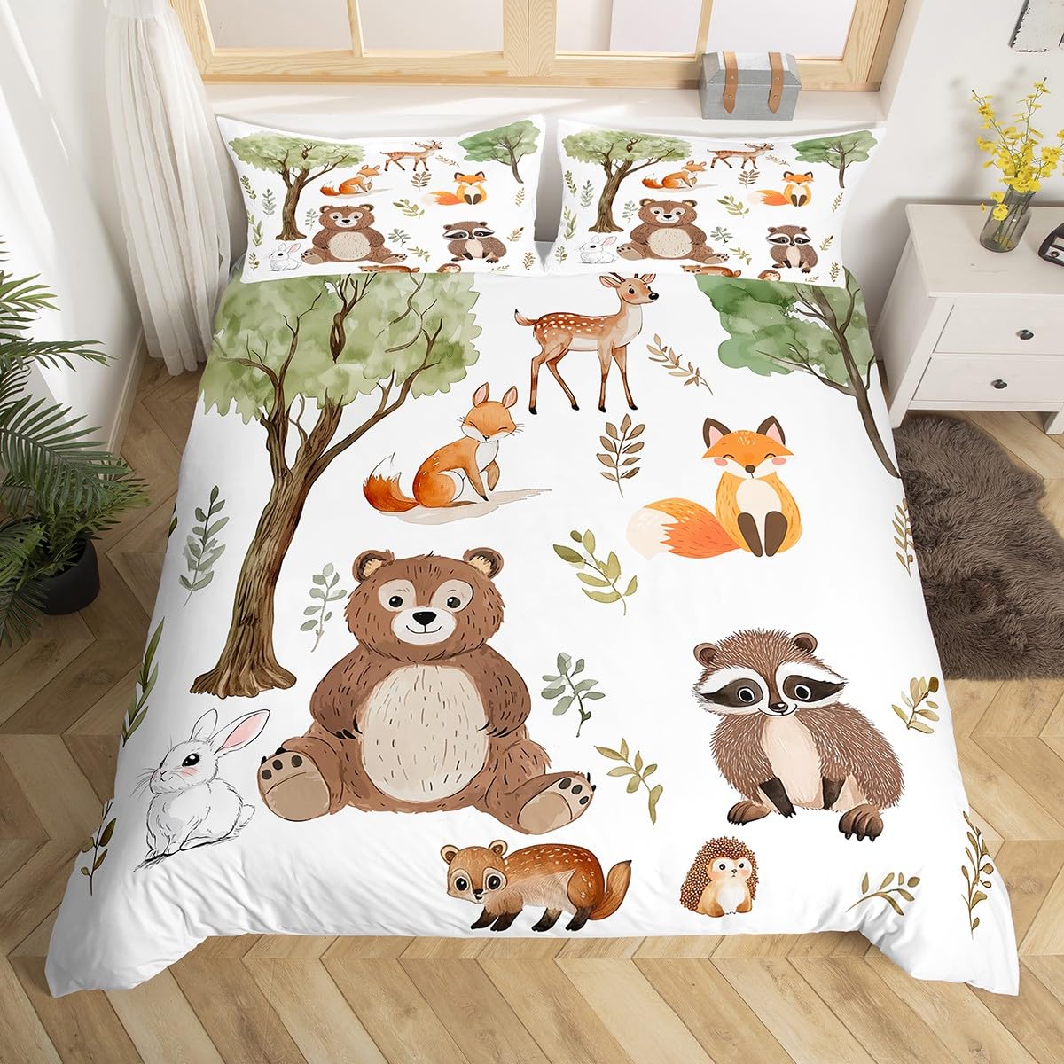 Parure de lit enfant animaux de la forêt loussiesd anti-transpiration