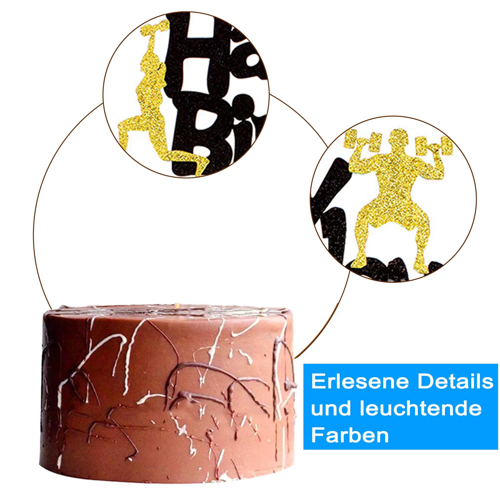 25-tlg. Fitness Kuchen-Deko - Gym Cupcake Topper Für Sport-Partys