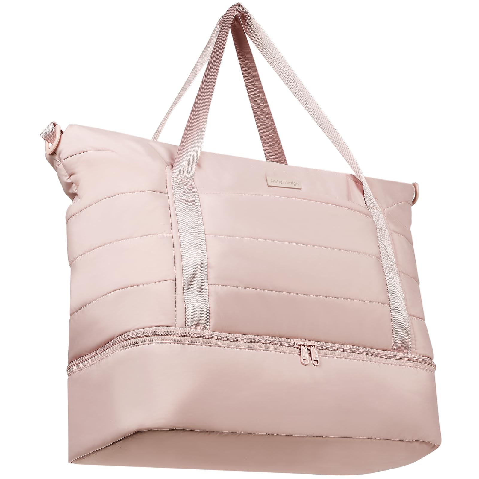 NISHEL Double-layer Weekender Bags for Women Personal Item Duffle Bag with Shoes Compartment Large Capacity Travel Bag Overnight